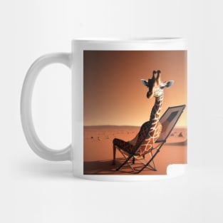 Giraffe Relaxing On Mars Mug
